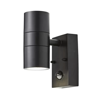 Image of Forum Lighting 7W Coast Neso Up/Down Wall Light With PIR Black - CZ-31744-BLK
