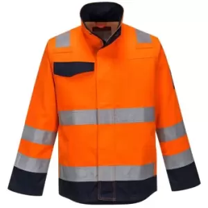 Image of Portwest - MV35ONRS - sz S Modaflame RIS Orange/Navy Jacket - Orange/Navy