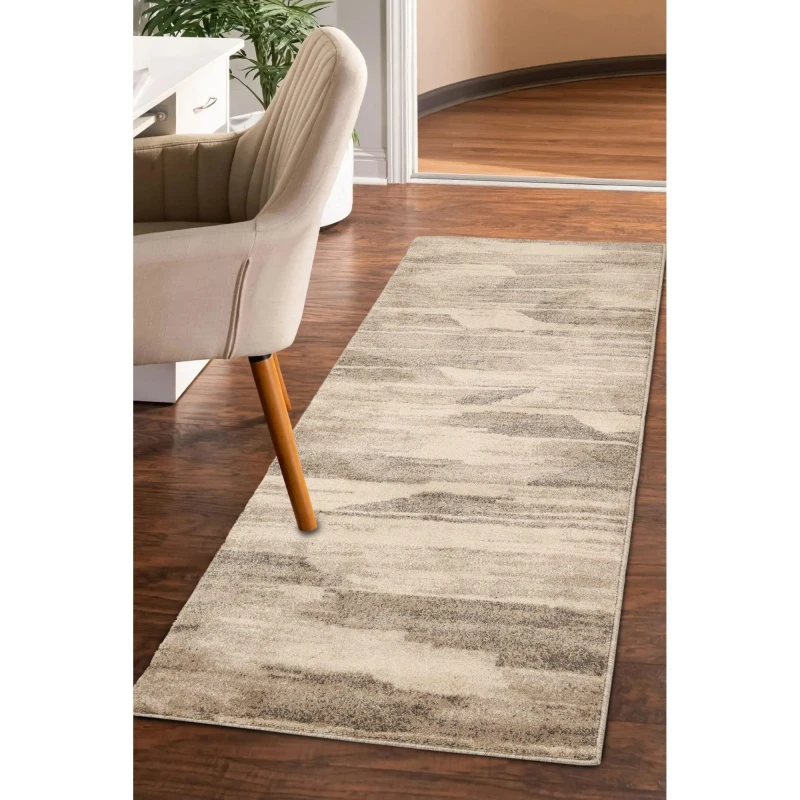 Image of Homemaker Venice Abstract Runner Natural Berber Rugs 80x200cm Cream 41573169001