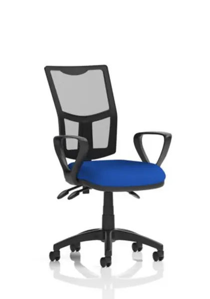 Image of Eclipse Eclipse Plus III Lever Task Operator Chair Mesh Back With Bespoke Colour Seat With Loop Arms In Stevia Blue KCUP1662