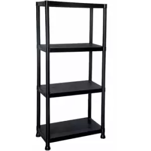 Image of Oypla - 4 Tier Black Plastic Heavy Duty Shelving Racking Storage Unit