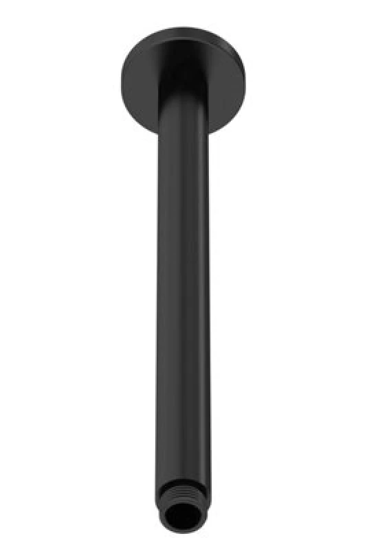 Image of BALTERLEY Round Ceiling Mount Shower Arm - 300mm - Matt Black BSSA416