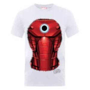 Image of Marvel Avengers Assemble Iron Man Chest Burst T-Shirt - White - L