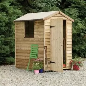 Image of Forest Garden 6X4 Larchlap Apex Roof Overlap Wooden Shed