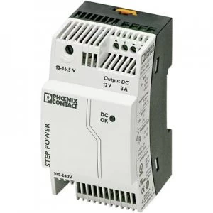 Image of Phoenix Contact STEP-PS/1AC/12DC/3 Rail mounted PSU (DIN) 12 V DC 3.3 A 36 W 1 x