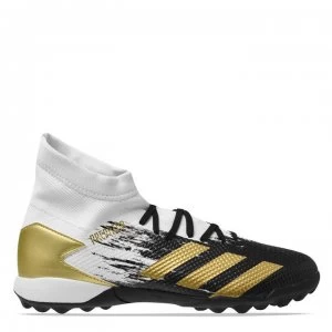 Image of adidas Predator 20.3 Childrens Astro Turf Trainers - White/MetGold