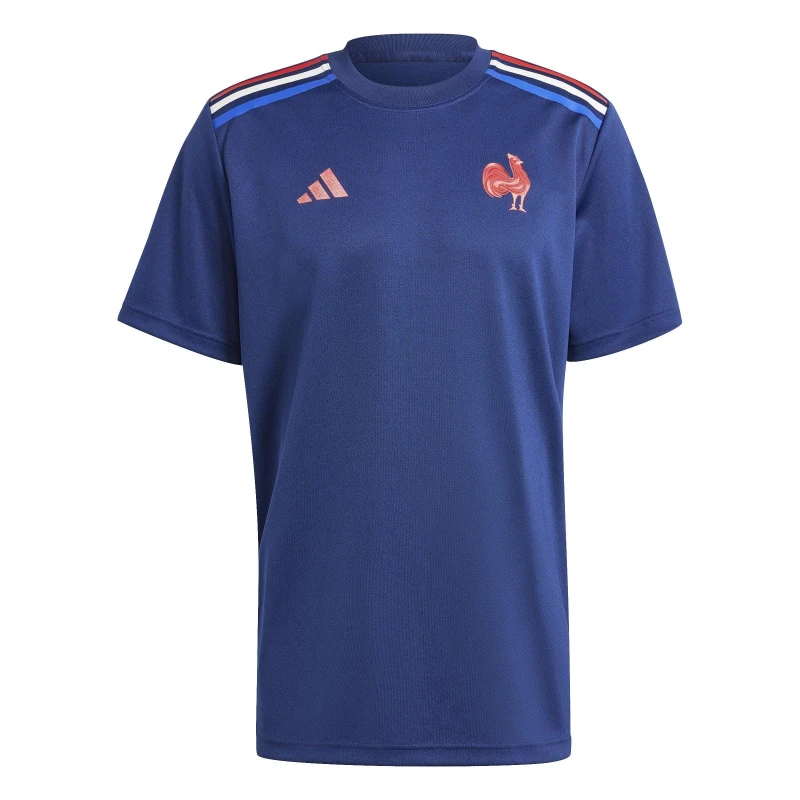 Image of adidas France Rugby Home T-Shirt Adults - Blue Blue S