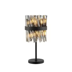 Image of Lysander 6 Light G9, Table Lamp, Satin Black, Smoke