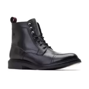 Image of Base London Mens Henderson Lace Up Leather Combat Boots UK Size 8 (EU 42)
