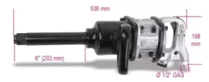 Image of Beta Tools 1930LA 1" Drive Reversible Composite Air Impact Wrench 8" Anvil