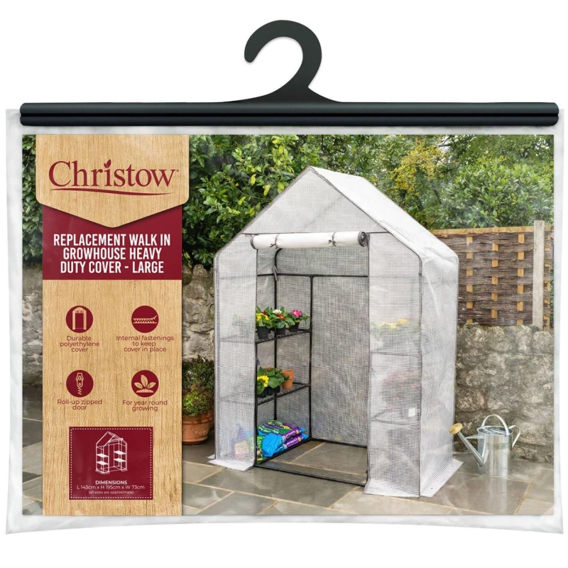 Image of Christow Walk In Greenhouse Replacement Cover Grow House Protector - Mesh COVER ONLY Clear