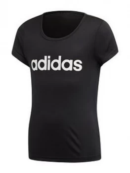 Image of adidas Youth Girls C Tee, Black/White, Size 7-8 Years, Women
