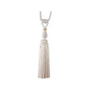 Image of Roaring Twenties Ladys Pearls Tasseled Curtain Tie Back, Ivory - Harrison Drape