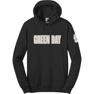 Image of Green Day - Logo & Grenade Mens Medium Pullover Hoodie - Black