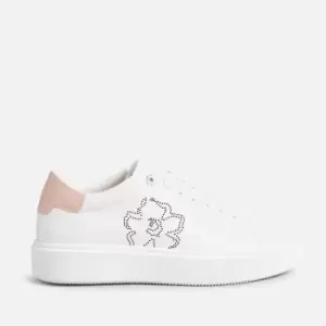 Image of Ted Baker Womens Loulay Leather Flatform Trainers - White/Pink - UK 5