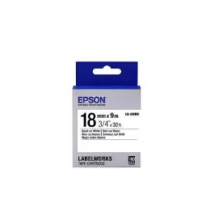 Image of Epson LK-5WBN Black on White Labelling Tape 18mm x 9m