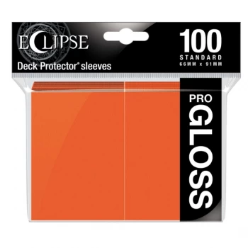 Image of Ultra Pro Eclipse Pumpkin Orange Gloss Standard Sleeves - 100 Sleeves