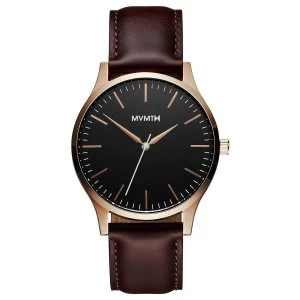 Image of MVMT Mens Brown Leather Strap Watch