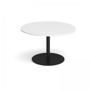 Image of Eternal circular boardroom table 1200mm - Black base and white top