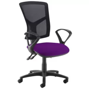 Image of Dams MTO Senza High Mesh Back Operator Chair with Fixed Arms - Blizzard Grey