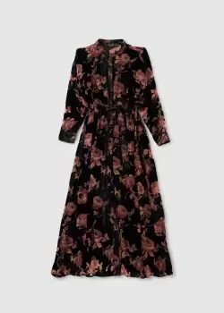 Image of Religion Womens Energy Velvet Drawstring Dress In Black