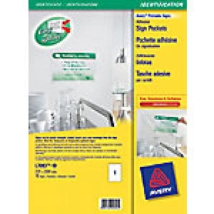 Image of AVERY Sign Pockets L7083 White 221 x 304mm 10 labels per pack