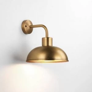 Image of 1 Light Outdoor Dome Wall Light Antique Brass, E27
