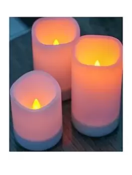 Image of Streetwize Set Of 3 Solar Pillar Candles