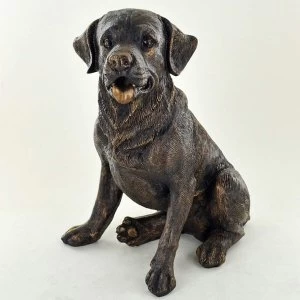 Image of Labrador Sitting Cold Cast Bronze Sculpture 19cm