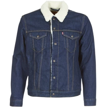 Image of Levis TYPE 3 SHERPA TRUCKER mens Denim jacket in Blue - Sizes S,M,L,XL