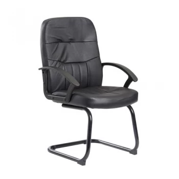 Image of Dams Black-Frame Leather-Faced Cantilever Chair
