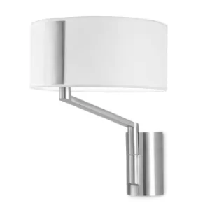Image of Twist 1 Light Indoor Wall Lamp Satin Nickel, E27