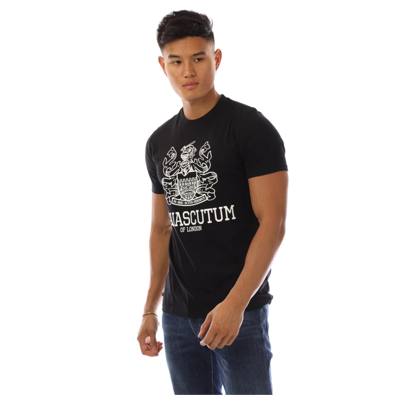 Image of Aquascutum Mens T-Shirt Black/White male Small