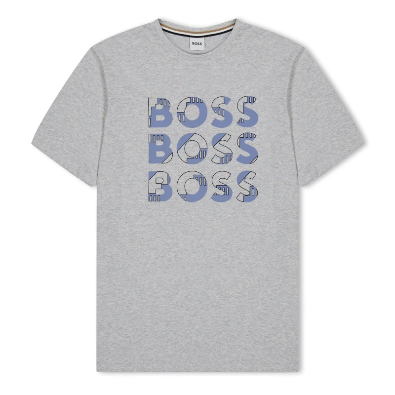 Image of Boss Kids Chest Logo T-Shirt Grey A32 male 10 Yrs