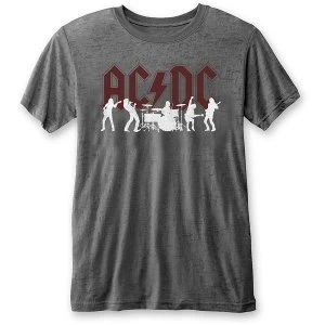Image of AC/DC - Silhouettes Unisex Medium T-Shirt - Grey