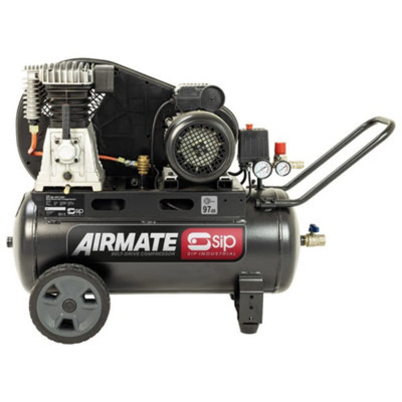 Image of Sip Bd 3Hp 50 Litre Belt Drive Compressor - L42 X W99 X H71cm - Black