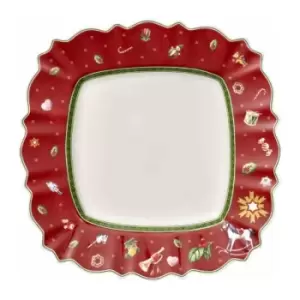 Image of Villeroy & Boch Toy's Delight Square Dinner Plate, Red/Multicoloured, 28 x 28 cm, Porcelain, One Size
