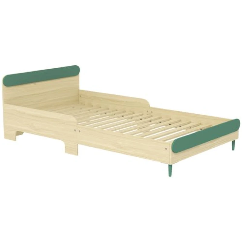 Image of AIYAPLAY Toddler Bed - Kids Bed w/ Safety Rail - 195 x 103 x 60.5cm - Green TJ Hughes 5063603772298