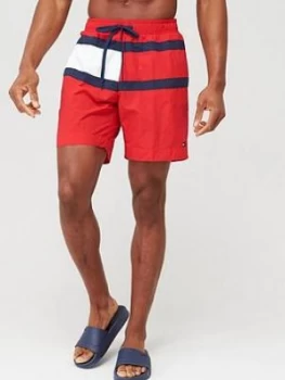 Image of Tommy Hilfiger Longer Length Swimshort - Red