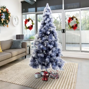 Image of Christmas Time 7ft Christmas Decorations Christmas Tree W/Replica Berry And Spruce - Grey