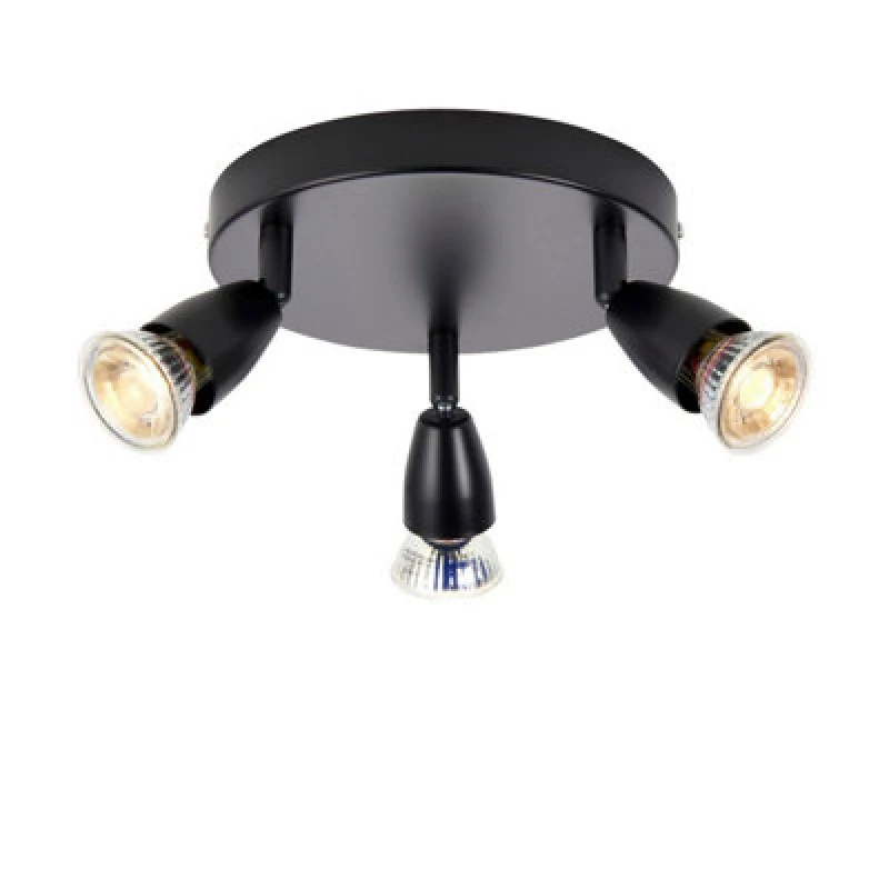 Image of Netlighting Amalfi Ceiling Spotlight Clusters 3 Light Matt Black Paint Black
