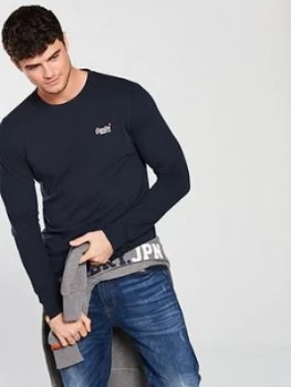 Image of Superdry Orange Label Vintage Embridered T-Shirt - Eclipse Navy, Size XL, Men