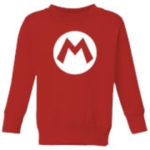 Image of Nintendo Super Mario Logo Kid's Sweatshirt - Red - 7-8 Years