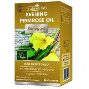 Image of Natures Aid Evening Primrose Oil Omega-6 90 Vegan Capsules