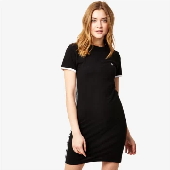 Image of Jack Wills Goodrington Side Stripe Ringer Mini Dress - Black