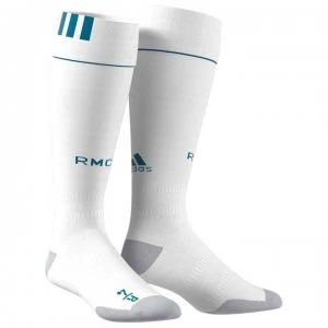 Image of adidas Real Madrid Home Socks 2017 2018 - White/Teal