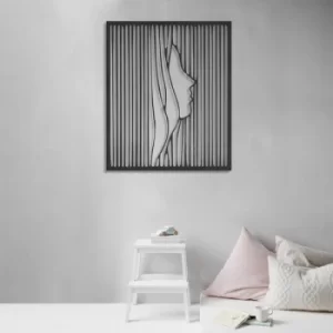 Image of Woman Black Decorative Metal Wall Accessory