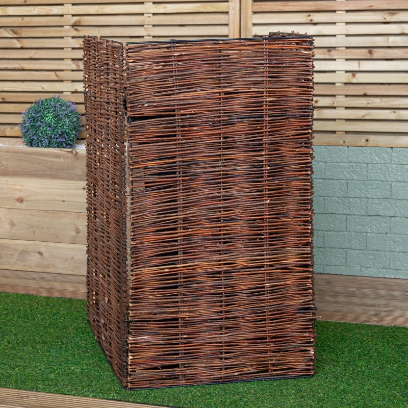 Image of 1.16m x 61cm Single Garden Patio Willow Wheelie Bin Screen Hideaway