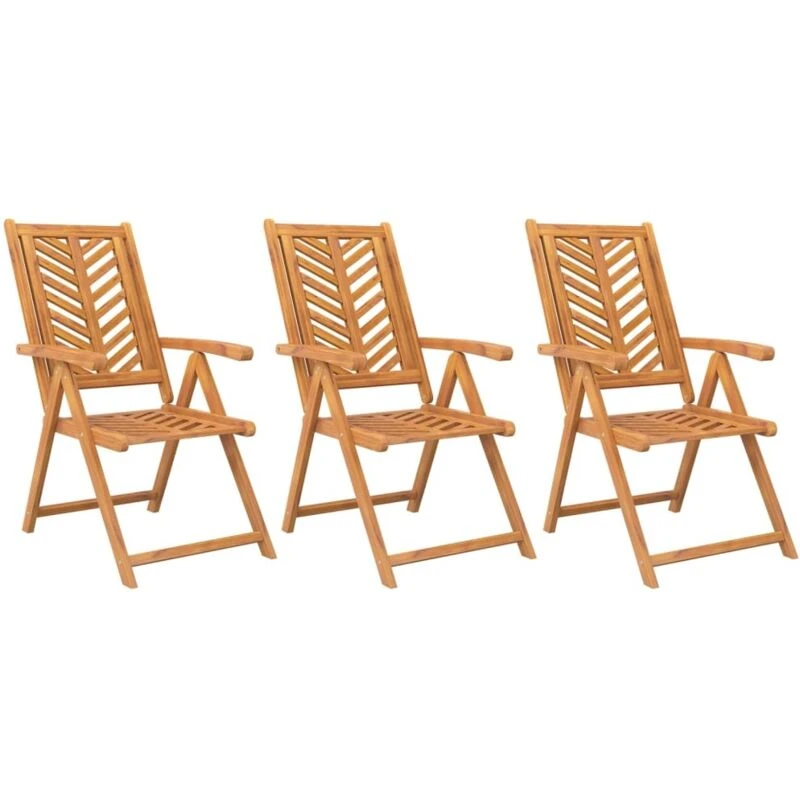 Image of VIDAXL Reclining Garden Chairs 3 pcs Solid Wood Acacia Vidaxl 362232