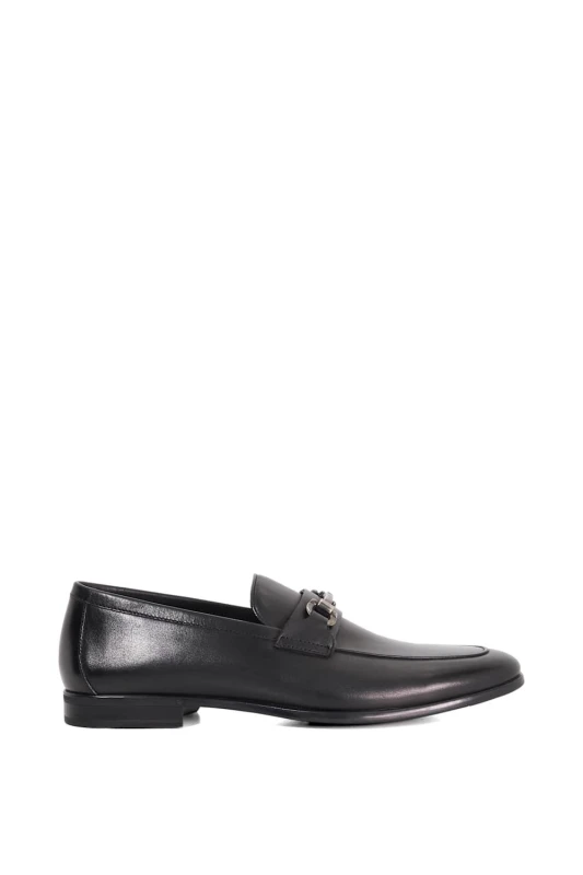Image of Dune London Dune London Men 'Seymore' Leather Loafers in Black Size: 11 Black 11 Male 5050808731458